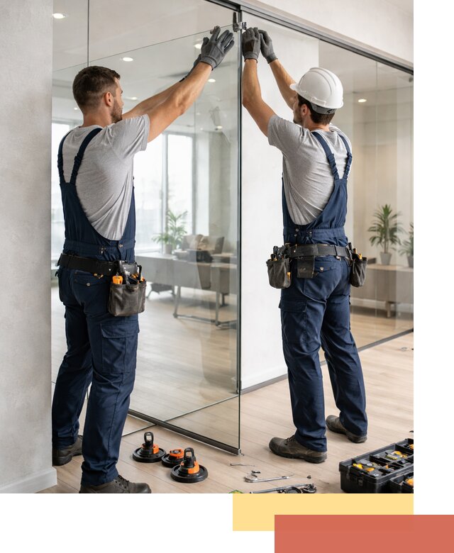 Безрамные стеклянные перегородки под ключ в Камышине