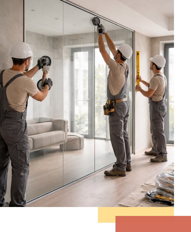 Перегородки из закаленного стекла в Камышине для офисов и квартир