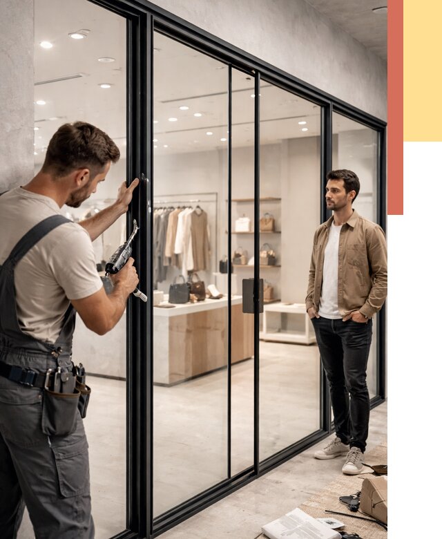 Стеклянные перегородки для магазинов в Камышине от 8426 руб. под ключ | ОТДЕЛОЧНИК-Кмш