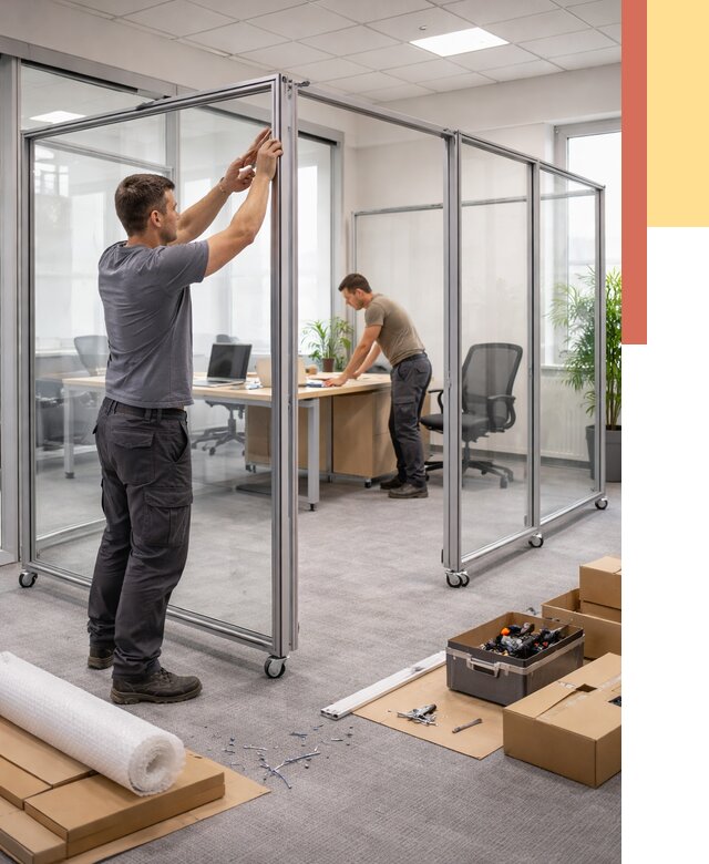 Мобильные офисные перегородки в Камышине от 12845 руб. — установка под ключ | ОТДЕЛОЧНИК-Кмш