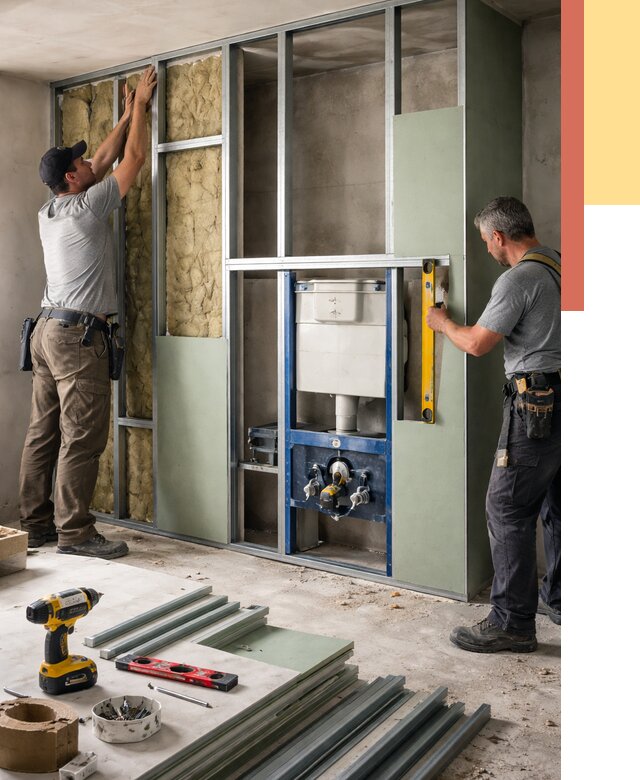 Установка сантехнических перегородок в Камышине от 8735 руб. | ОТДЕЛОЧНИК-Кмш