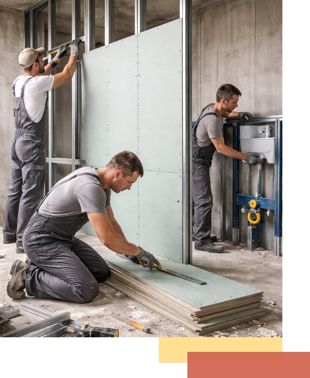 Монтаж и ремонт сантехнических перегородок в Камышине