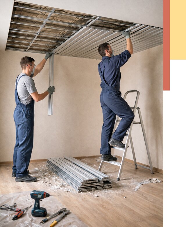 Демонтаж реечного потолка в Камышине от 4624 руб. быстро и недорого | ОТДЕЛОЧНИК-Кмш