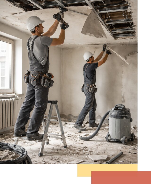 Демонтаж гипсокартонного потолка в Камышине быстро и аккуратно