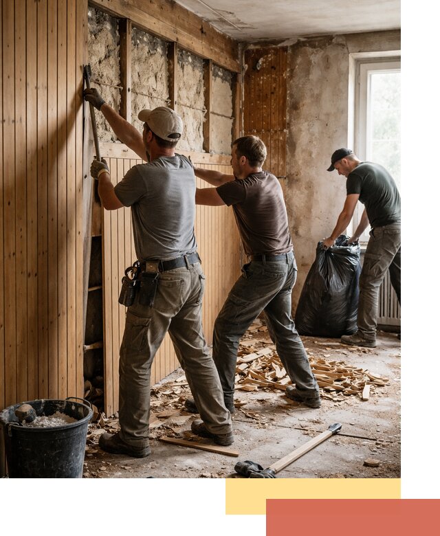 Демонтаж вагонки и вывоз материалов в Камышине