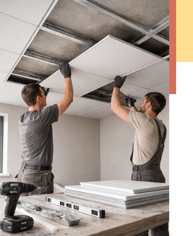 Монтаж кассетного потолка в Камышине от 4624 руб/м2 — установка и сборка | ОТДЕЛОЧНИК-Кмш