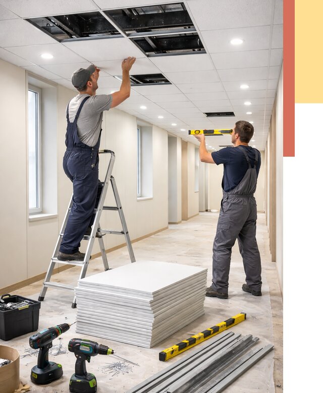 Ремонт потолка Армстронг в Камышине от 4624 руб. — быстро и недорого | ОТДЕЛОЧНИК-Кмш