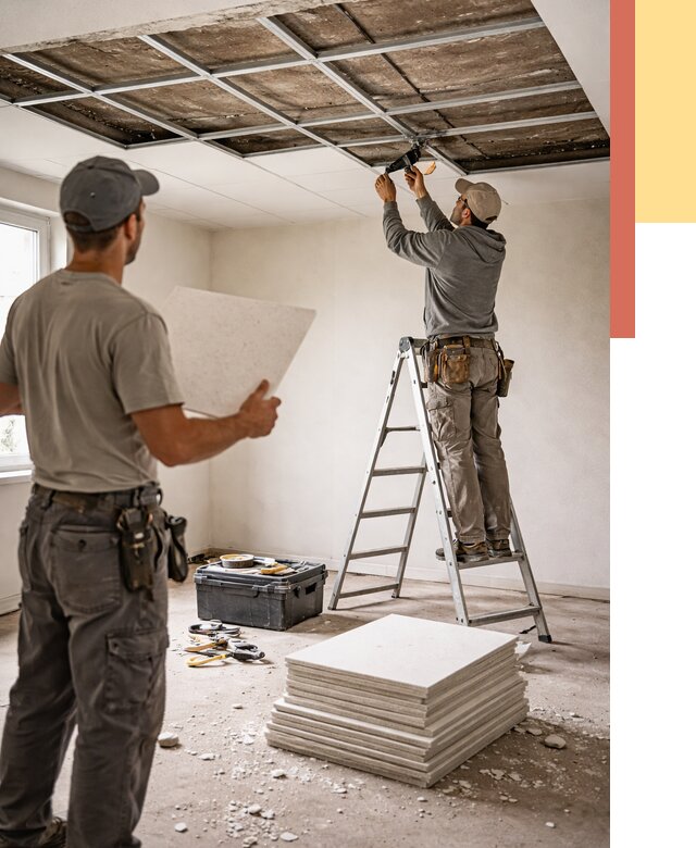 Замена плит подвесного потолка в Камышине от 1798 руб. быстро и недорого | ОТДЕЛОЧНИК-Кмш