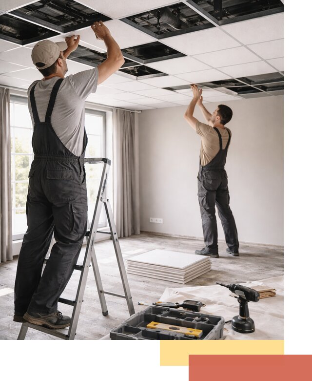 Замена плит подвесного потолка в Камышине быстро и качественно