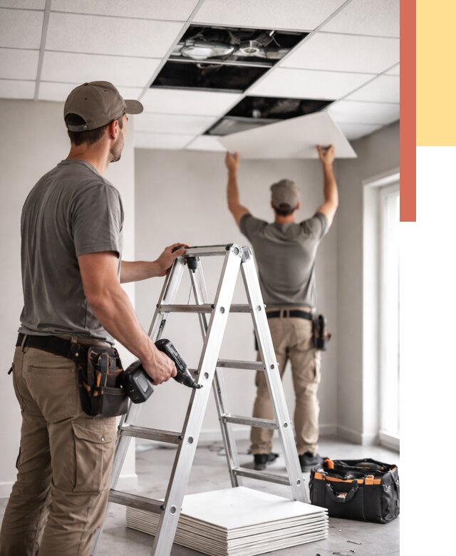 Обслуживание подвесного потолка в Камышине от 3597 руб. — быстро и недорого | ОТДЕЛОЧНИК-Кмш