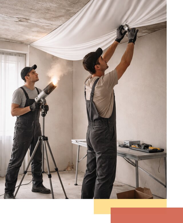 Установка натяжного потолка под ключ в Камышине