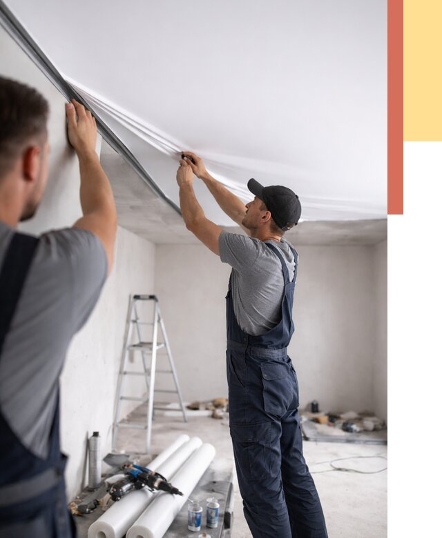 Монтаж матового натяжного потолка в Камышине от 4624 руб./м² — быстро и недорого | ОТДЕЛОЧНИК-Кмш