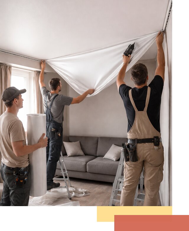 Монтаж сатинового натяжного потолка в Камышине качественно и быстро