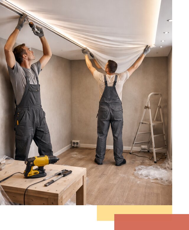 Монтаж натяжного потолка с подсветкой в Камышине цена и сроки