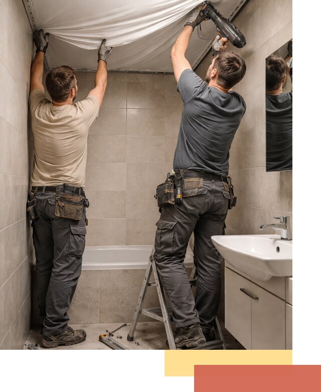 Монтаж натяжного потолка в ванной в Камышине быстро и качественно