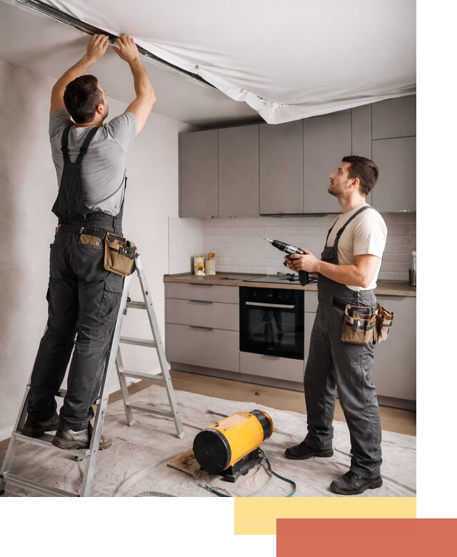 Монтаж натяжного потолка на кухне в Камышине