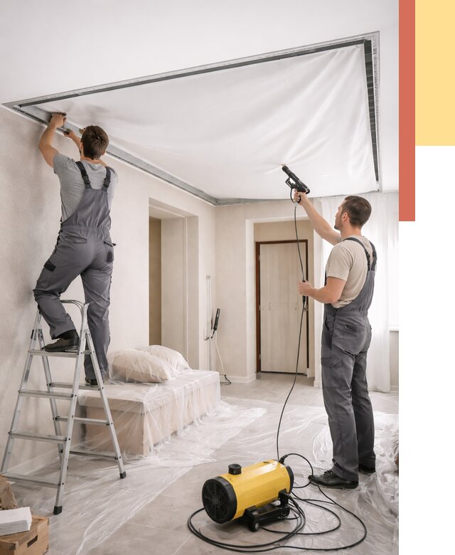 Монтаж натяжного потолка в прихожей в Камышине от 2723 руб. под ключ | ОТДЕЛОЧНИК-Кмш