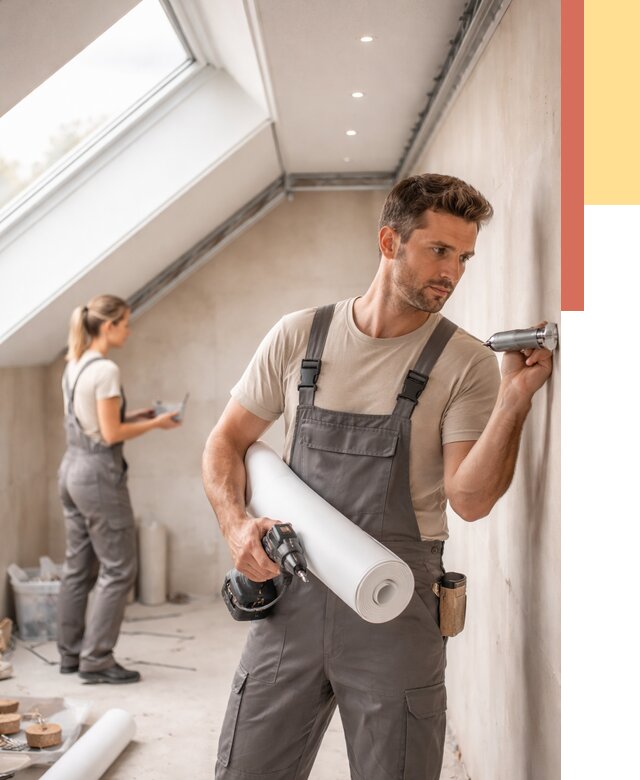 Монтаж натяжного потолка на мансарде в Камышине от 3597 руб. | ОТДЕЛОЧНИК-Кмш