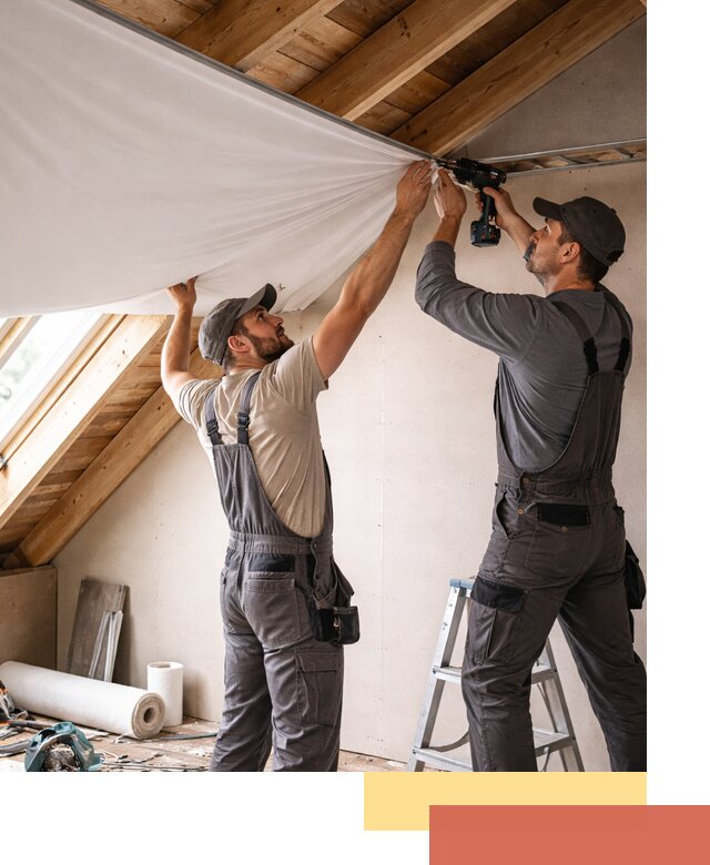 Монтаж натяжного потолка в мансарде в Камышине