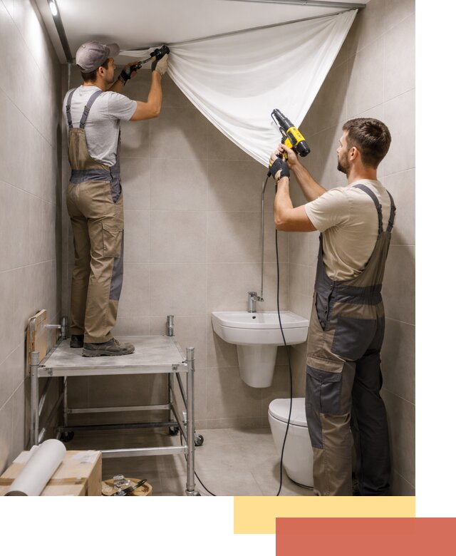 Монтаж натяжного потолка в санузле в Камышине