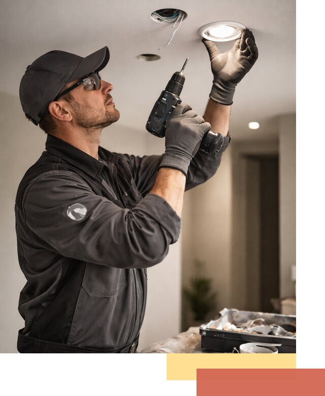 Установка точечных светильников в натяжной потолок в Камышине