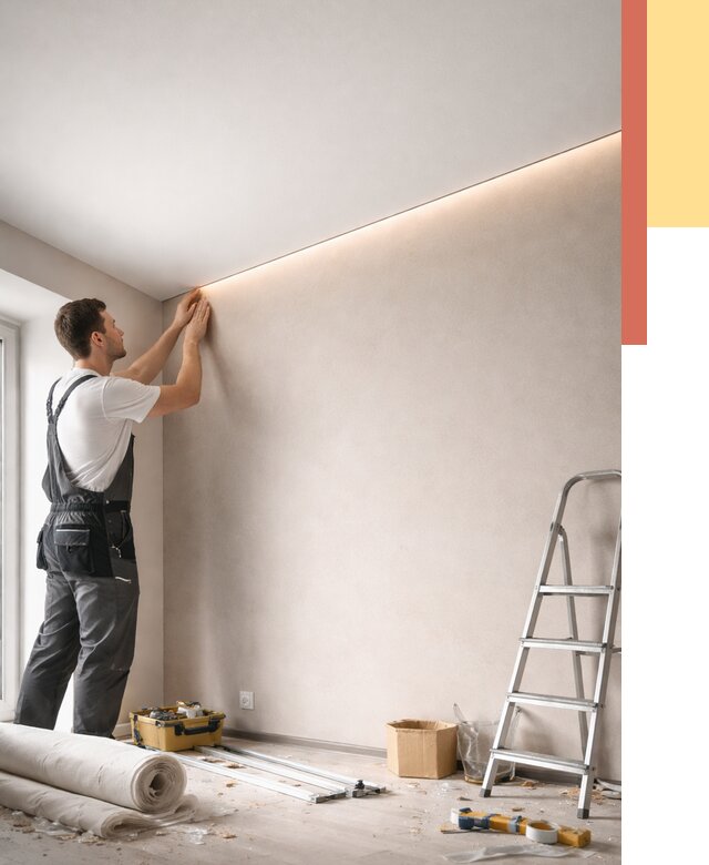 Теневые натяжные потолки в Камышине от 8426 руб. под ключ | ОТДЕЛОЧНИК-Кмш