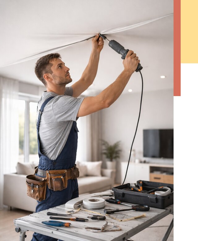 Ремонт натяжных потолков в Камышине от 9762 руб. под ключ — ОТДЕЛОЧНИК-Кмш