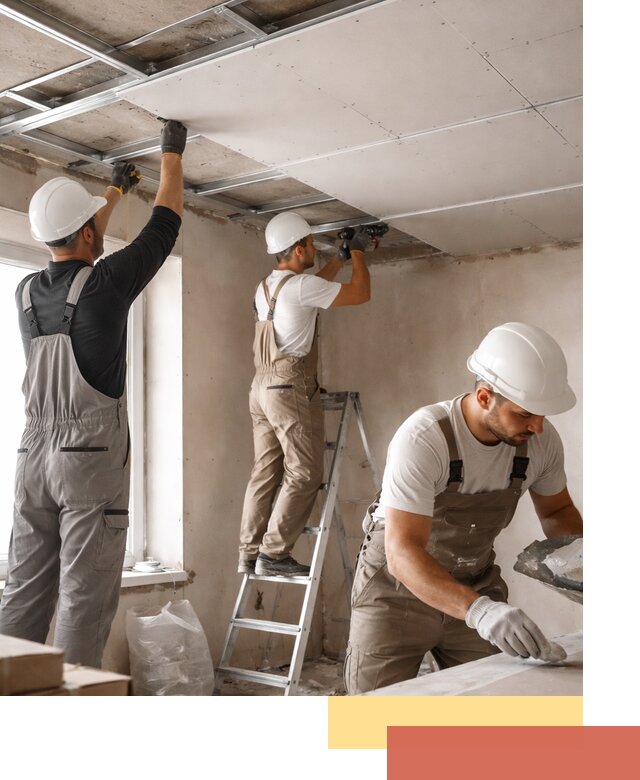 Одноуровневый потолок из гипсокартона в Камышине — монтаж и отделка