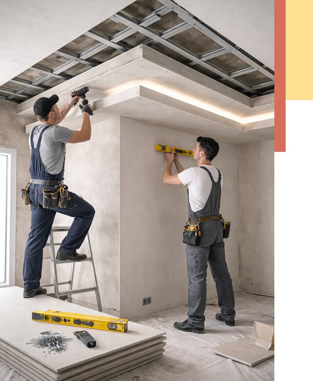 Двухуровневый потолок из гипсокартона в Камышине от 1490 руб. под ключ | ОТДЕЛОЧНИК-Кмш