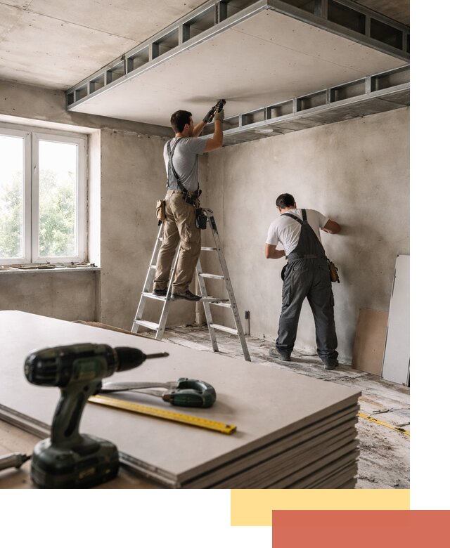 Двухуровневый потолок из гипсокартона в Камышине