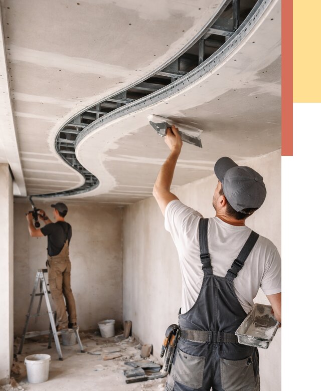 Криволинейный потолок из гипсокартона в Камышине от 2158 руб./м2 | ОТДЕЛОЧНИК-Кмш