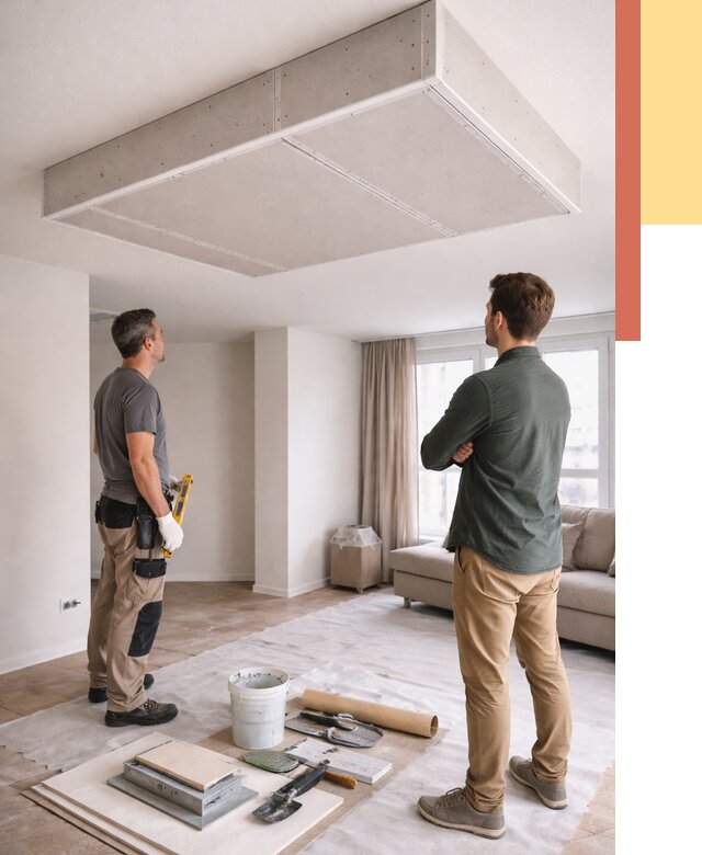 Короб на потолке из гипсокартона в Камышине от 2261 руб. — монтаж и услуги под ключ | ОТДЕЛОЧНИК-Кмш