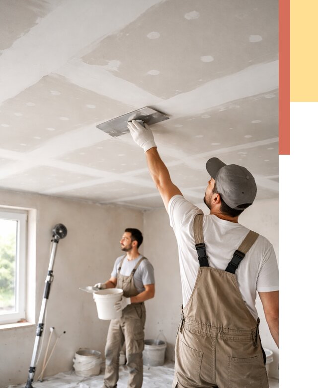 Шпаклевка потолка из гипсокартона в Камышине от 3288 руб./м2 — услуги под ключ | ОТДЕЛОЧНИК-Кмш