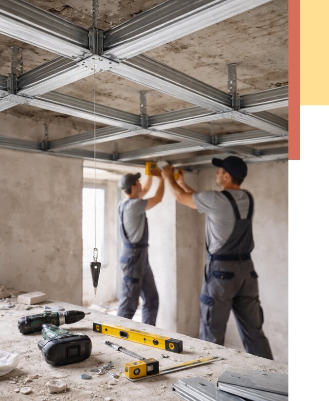 Монтаж каркаса потолка из профиля в Камышине от 4624 руб. — услуги ОТДЕЛОЧНИК-Кмш