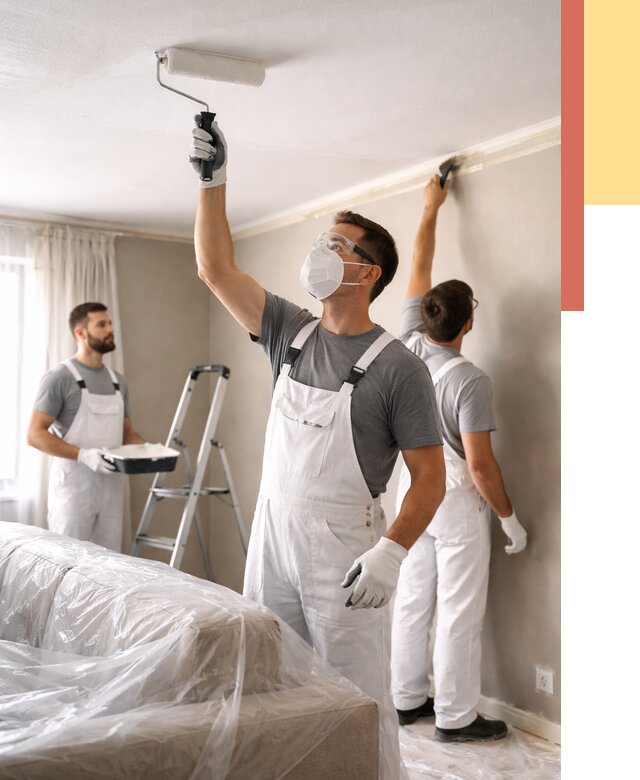 Покраска потолка водоэмельсионной краской в Камышине от 2261 руб/м² — услуги под ключ | ОТДЕЛОЧНИК-Кмш