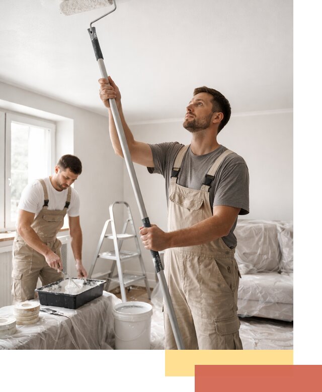 Покраска потолка водоэмульсионной краской в Камышине