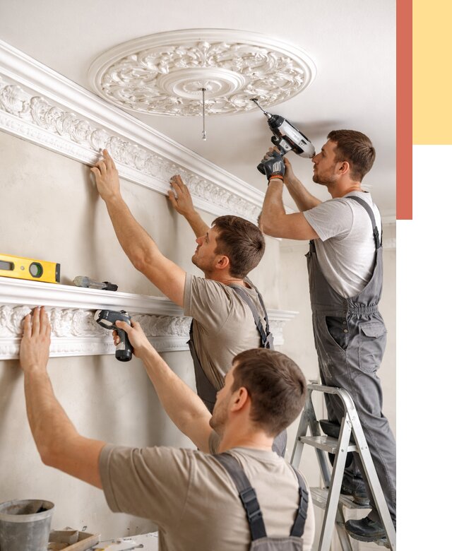 Монтаж лепнины на потолок в Камышине от 3288 руб. быстро и недорого | ОТДЕЛОЧНИК-Кмш