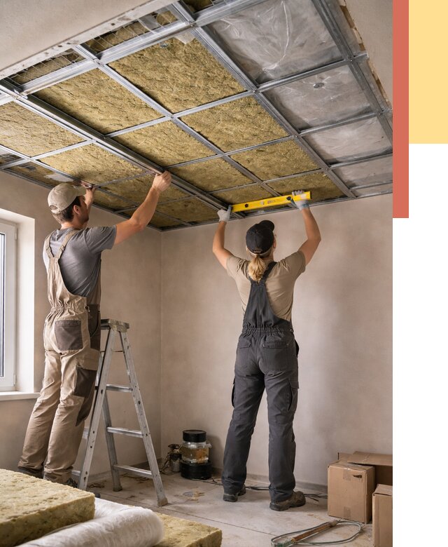 Шумоизоляция потолка в Камышине от 1285 руб. под ключ — услуги ОТДЕЛОЧНИК-Кмш