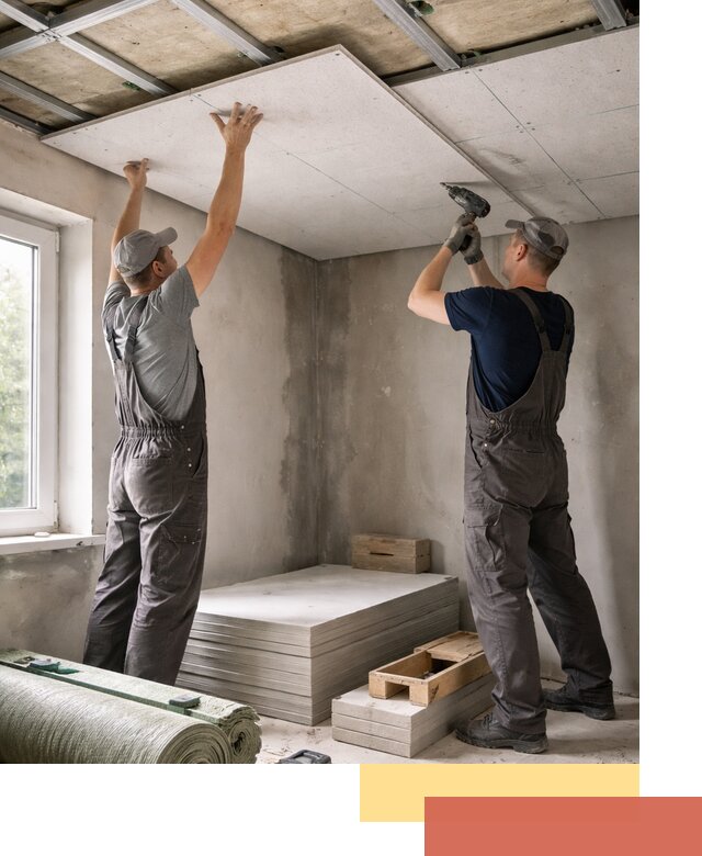 Шумоизоляция потолка панелями ЗИПС в Камышине